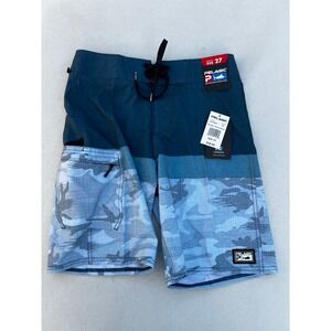 Pelagic Youth Size 27 Board Shorts Blue Water Fish Camo‎ Stacked Surf Trunks